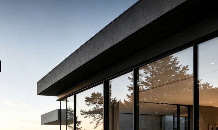 Thermal break aluminum window system in a modern home